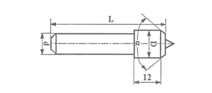схема Алмазы в оправах: Тип 2 – цилиндрический с головкой АО Терекалмаз